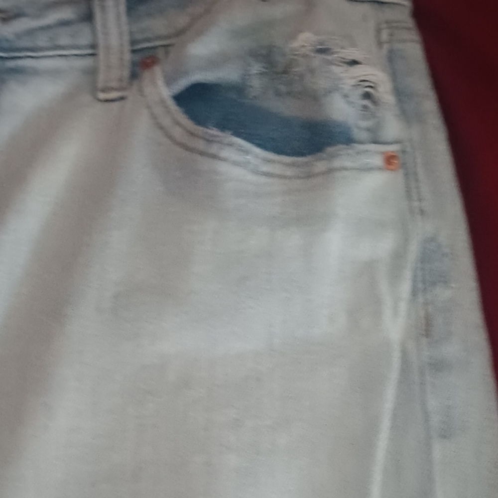 Wild Fable Blue Distressed Skinny Jeans Size 12 High Rise Mom Jeans Like New 👖 - Picture 5 of 10